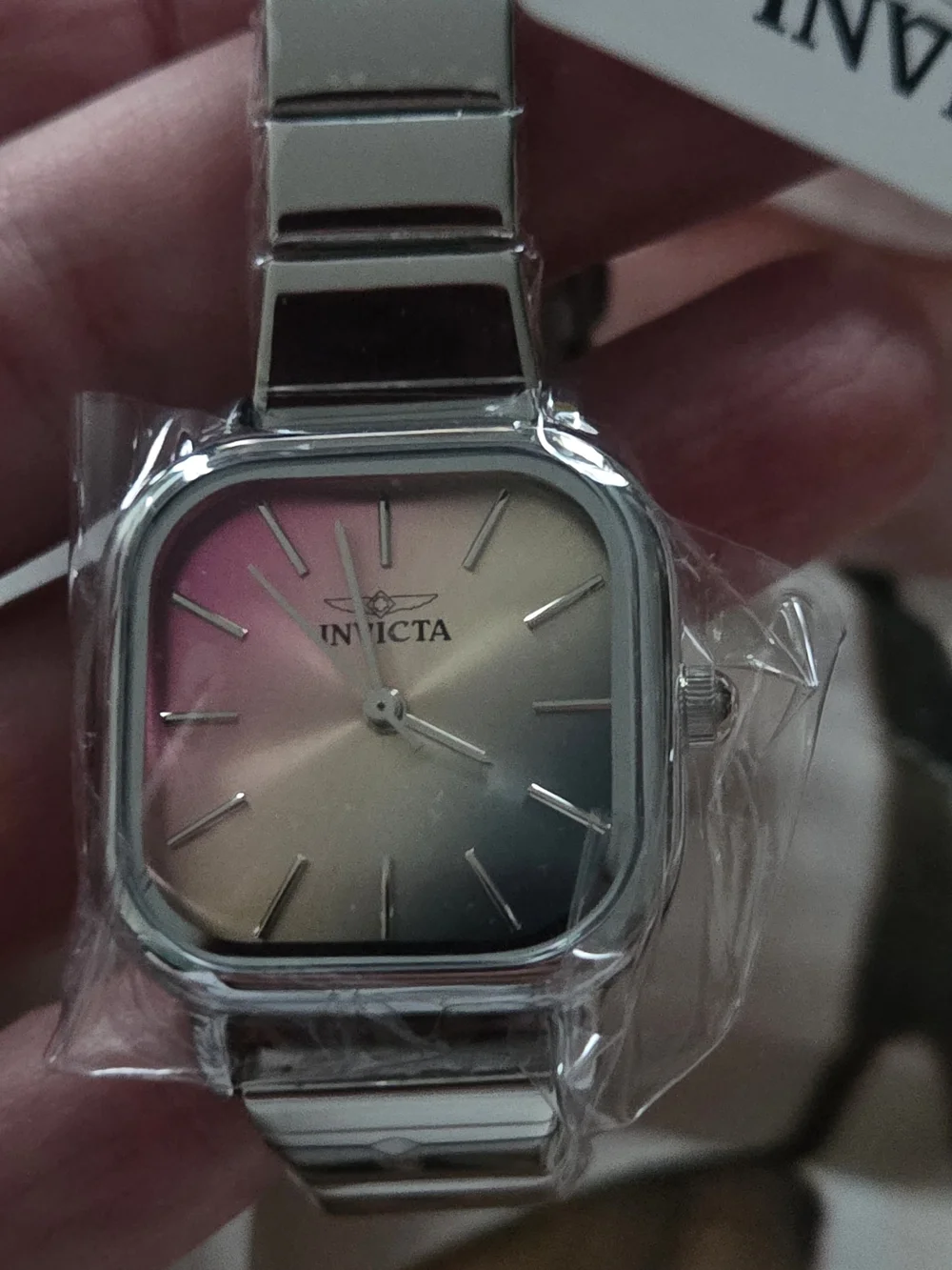 Invicta Women's Silver Stainless Steel Watch with Multicolor Gradient Dial